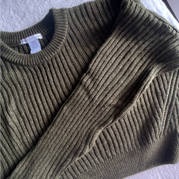 UO Army Green Ribbed Sweater - Picture 2 of 6